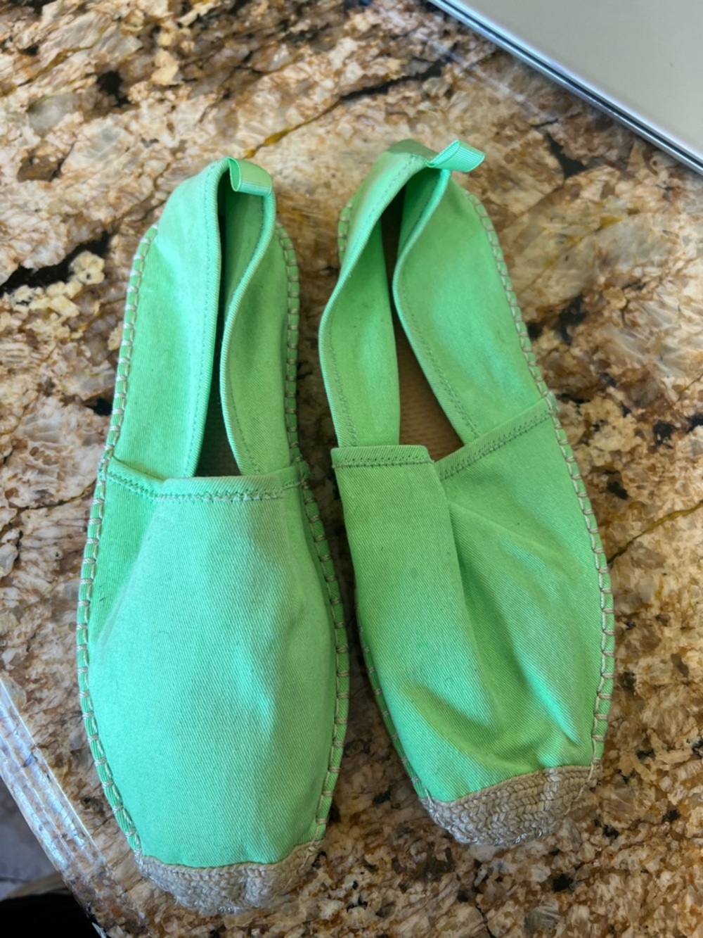 Polo Ralph Lauren espadrilles shoes flat cotton Sz 10 . Mint green . NWOT